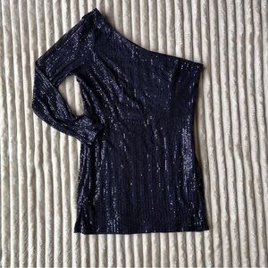 Lulu's Midnight Blue Sequin Dress